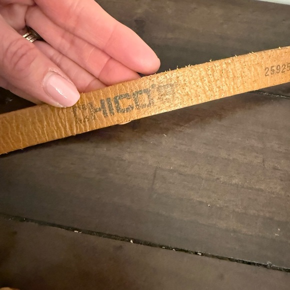 Chico’s Genuine Leather Belt M/L Made in Canada Boho Western Statement Buckle main image 6